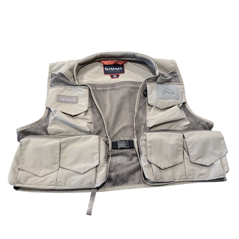 Simms Fishing Products Mesh Utility Fly Fishing Vest Tan Mens Medium SP2023/02